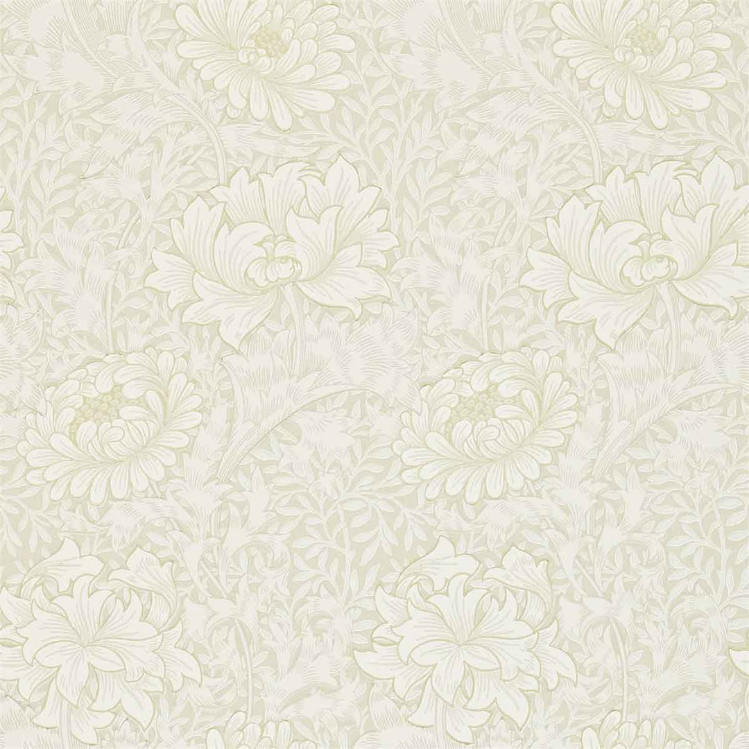 Morris And Co Chrysantemum Wallpaper - Chalk - 212546 | Modern 2 Interiors