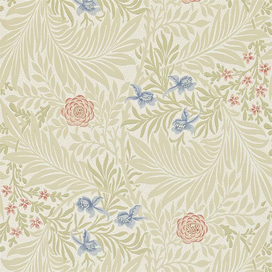Morris And Co Larkspur Wallpaper - Manilla & Old Rose - 212557 | Modern 2 Interiors
