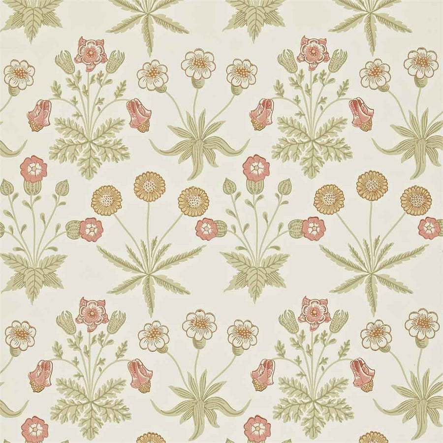 Morris And Co Daisy Wallpaper - Coral & Manilla - 212560 | Modern 2 Interiors