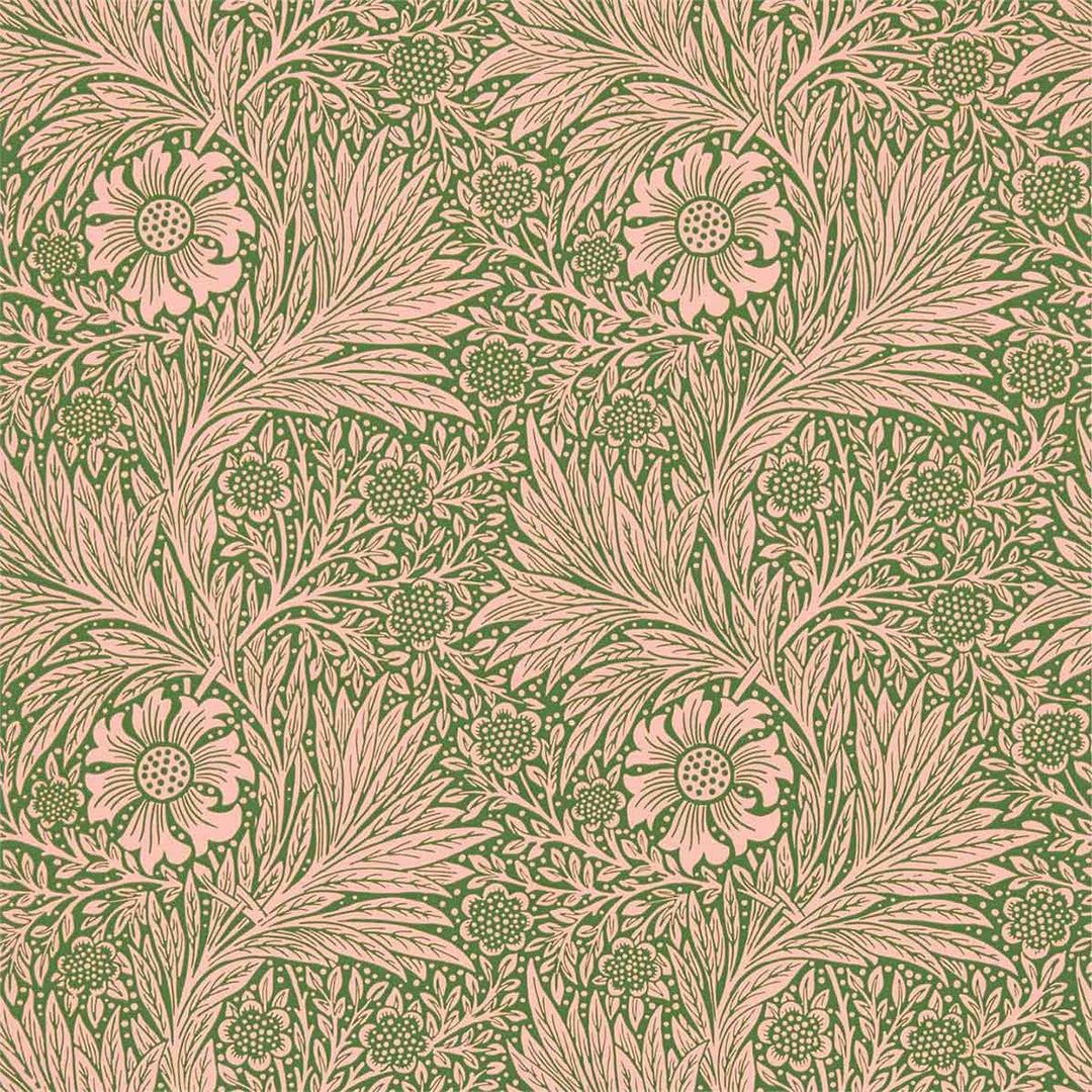 Morris And Co Marigold Wallpaper - Pink & Olive - 216953 | Modern 2 Interiors