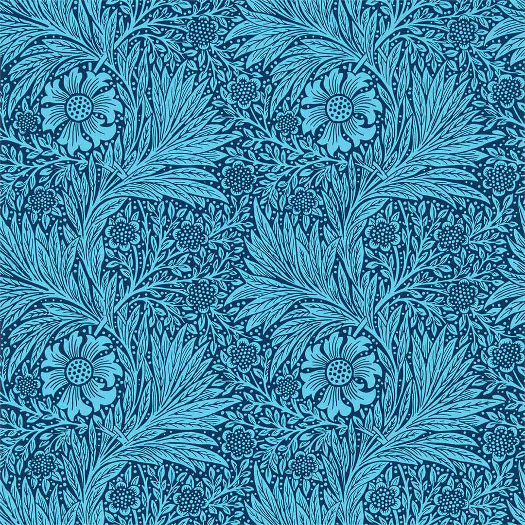 Morris And Co Marigold Wallpaper - Navy - 216954 | Modern 2 Interiors
