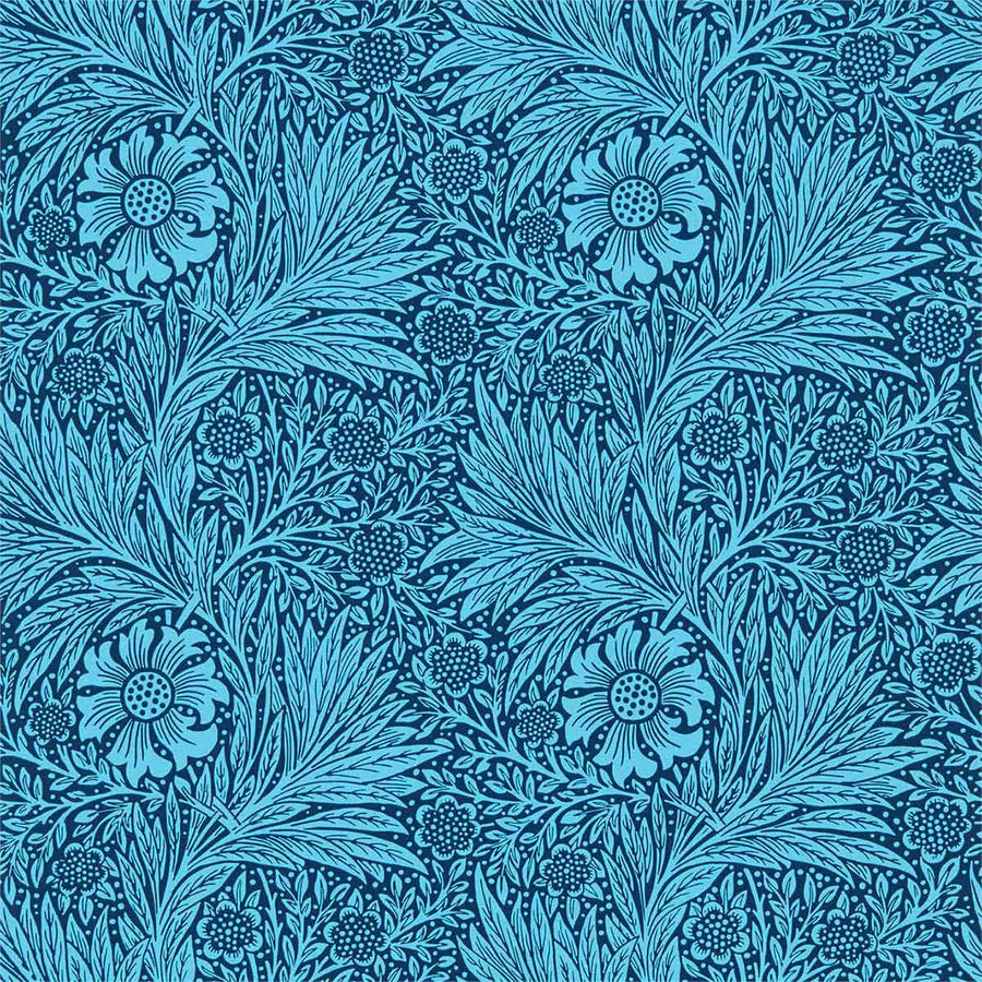 Morris And Co Marigold Wallpaper - Navy - 216954 | Modern 2 Interiors
