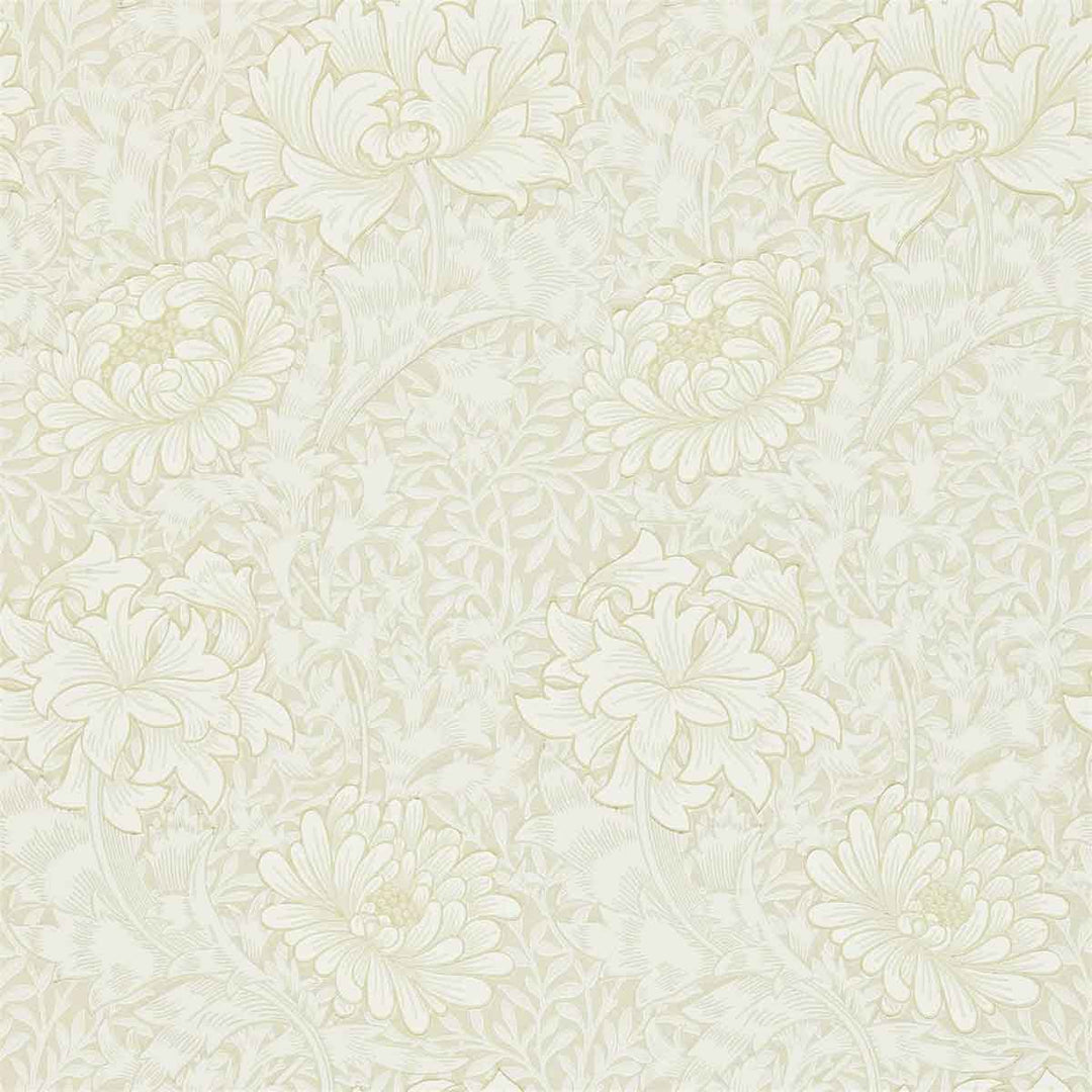 Morris And Co Chrysanthemum Wallpaper - Chalk - 216823 | Modern 2 Interiors