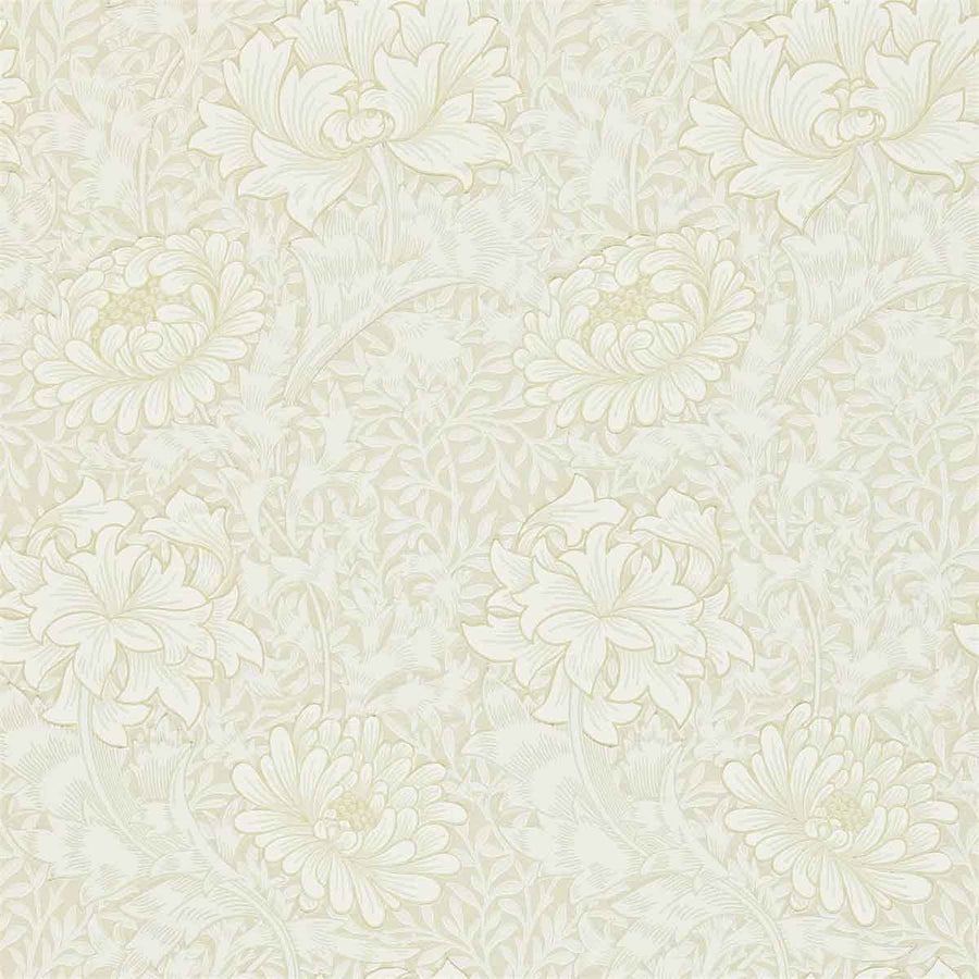 Morris And Co Chrysanthemum Wallpaper - Chalk - 216823 | Modern 2 Interiors