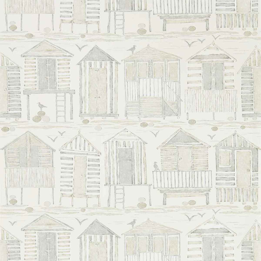 Beach Huts Driftwood Wallpaper by Sanderson - 216561 | Modern 2 Interiors