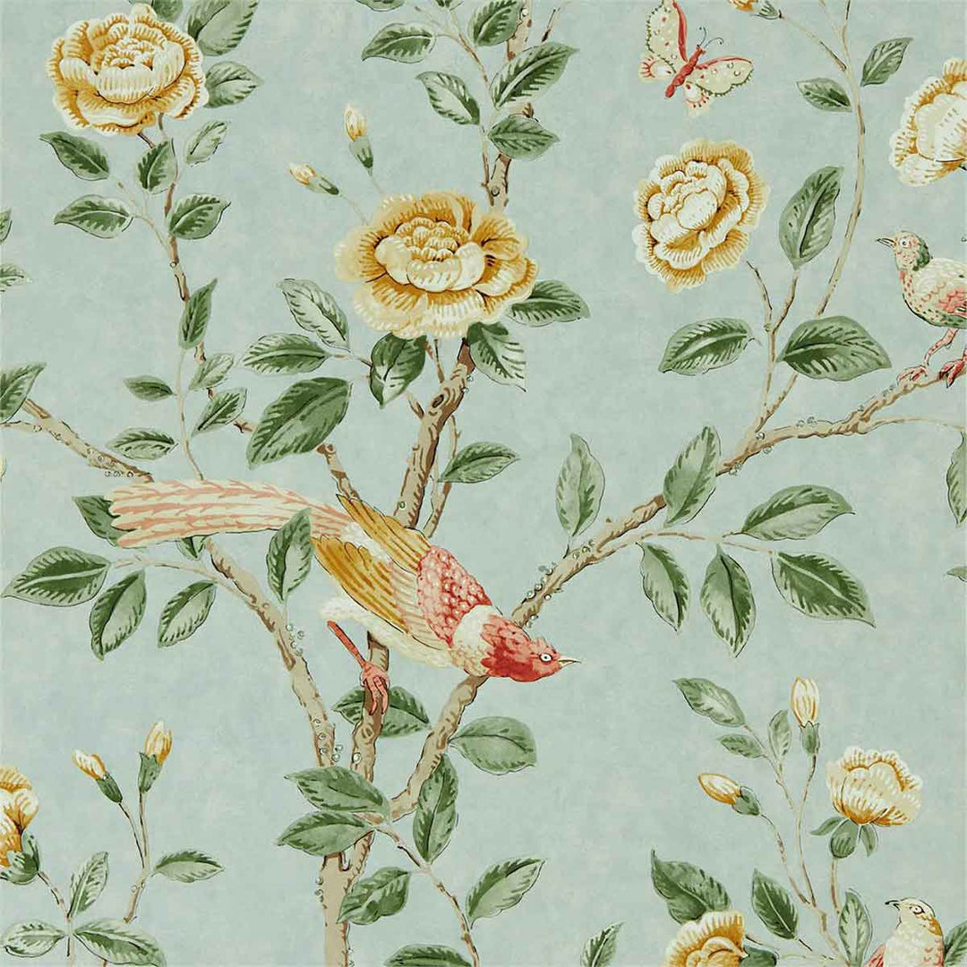 Adhara Sea Glass & Lemon Wallpaper by Sanderson - 216793 | Modern 2 Interiors