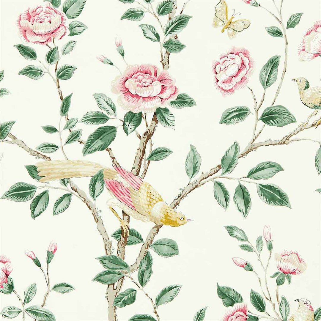 Adhara Rose & Cream Wallpaper by Sanderson - 216795 | Modern 2 Interiors