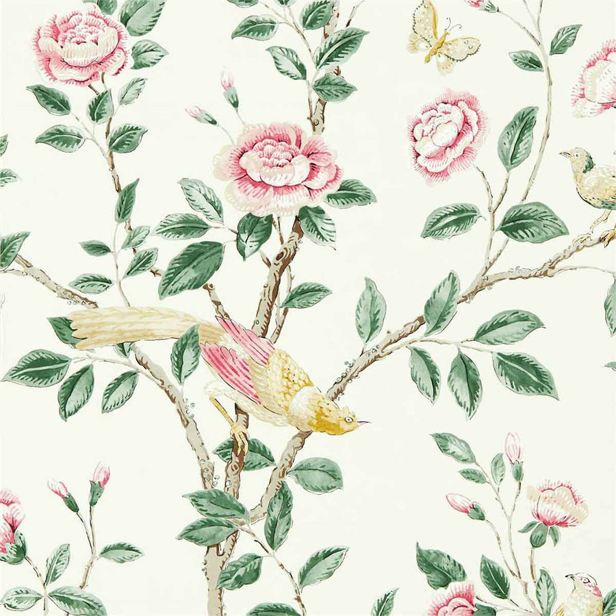 Adhara Rose & Cream Wallpaper by Sanderson - 216795 | Modern 2 Interiors