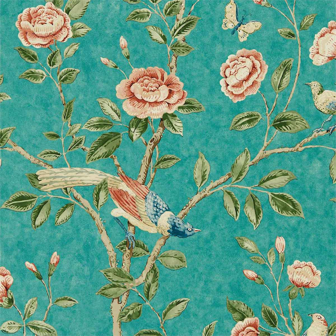 Adhara Teal & Tumeric Wallpaper by Sanderson - 216796 | Modern 2 Interiors