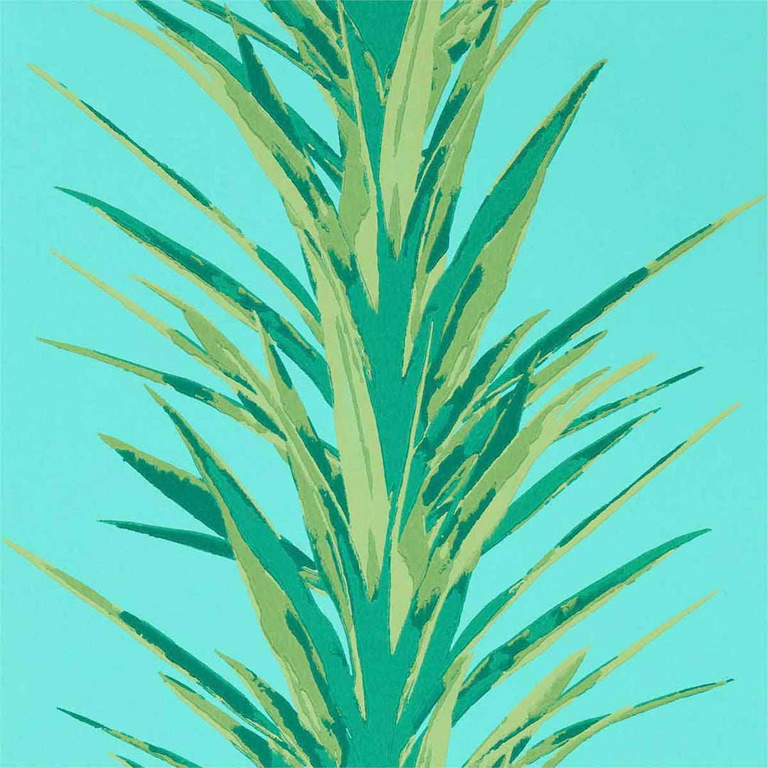 Yucca Sky & Green Wallpaper by Sanderson - 216648 | Modern 2 Interiors