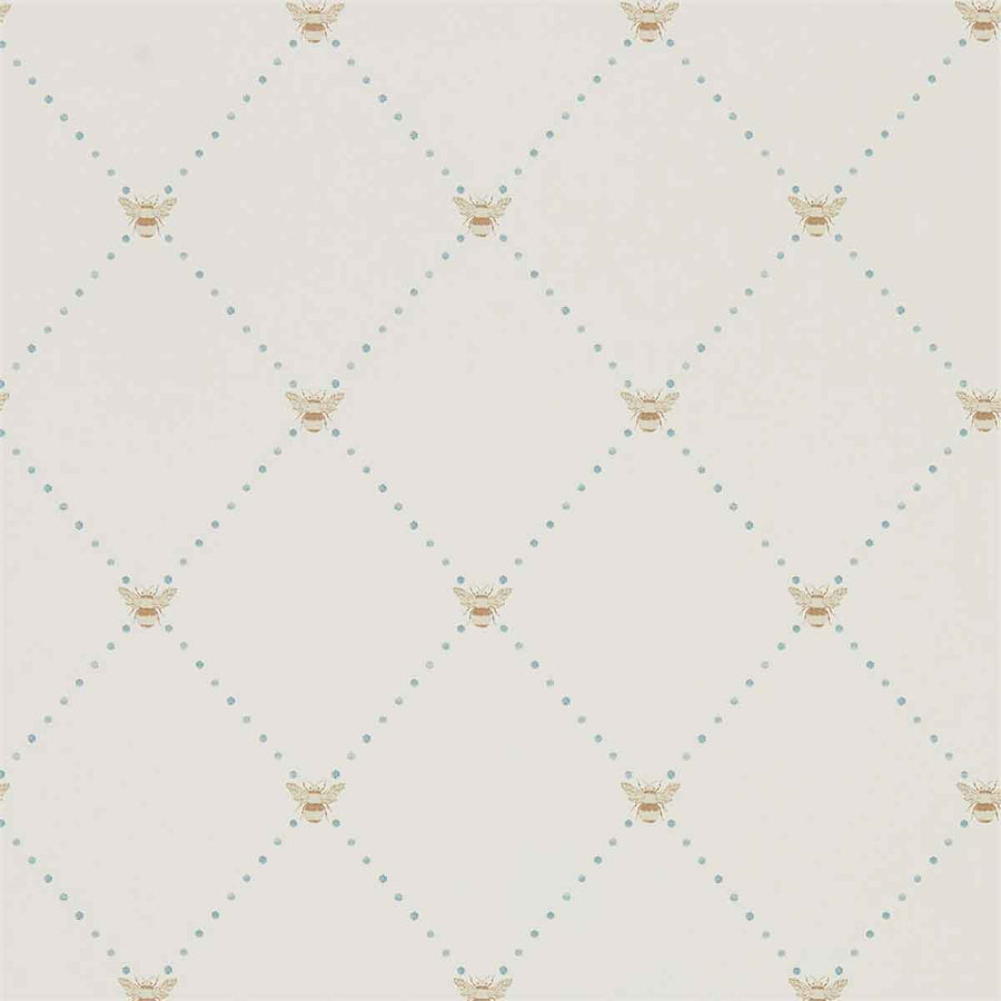 Nectar Copper & Denim Wallpaper by Sanderson - 216357 | Modern 2 Interiors