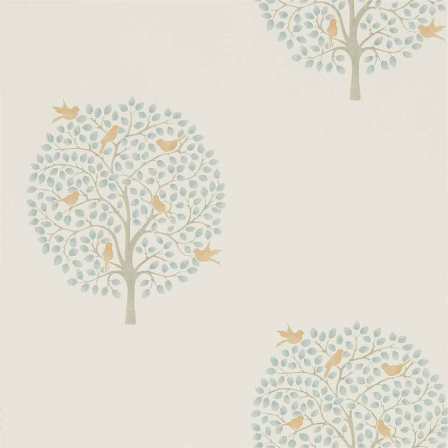 Bay Tree Copper & Denim Wallpaper by Sanderson - 216361 | Modern 2 Interiors