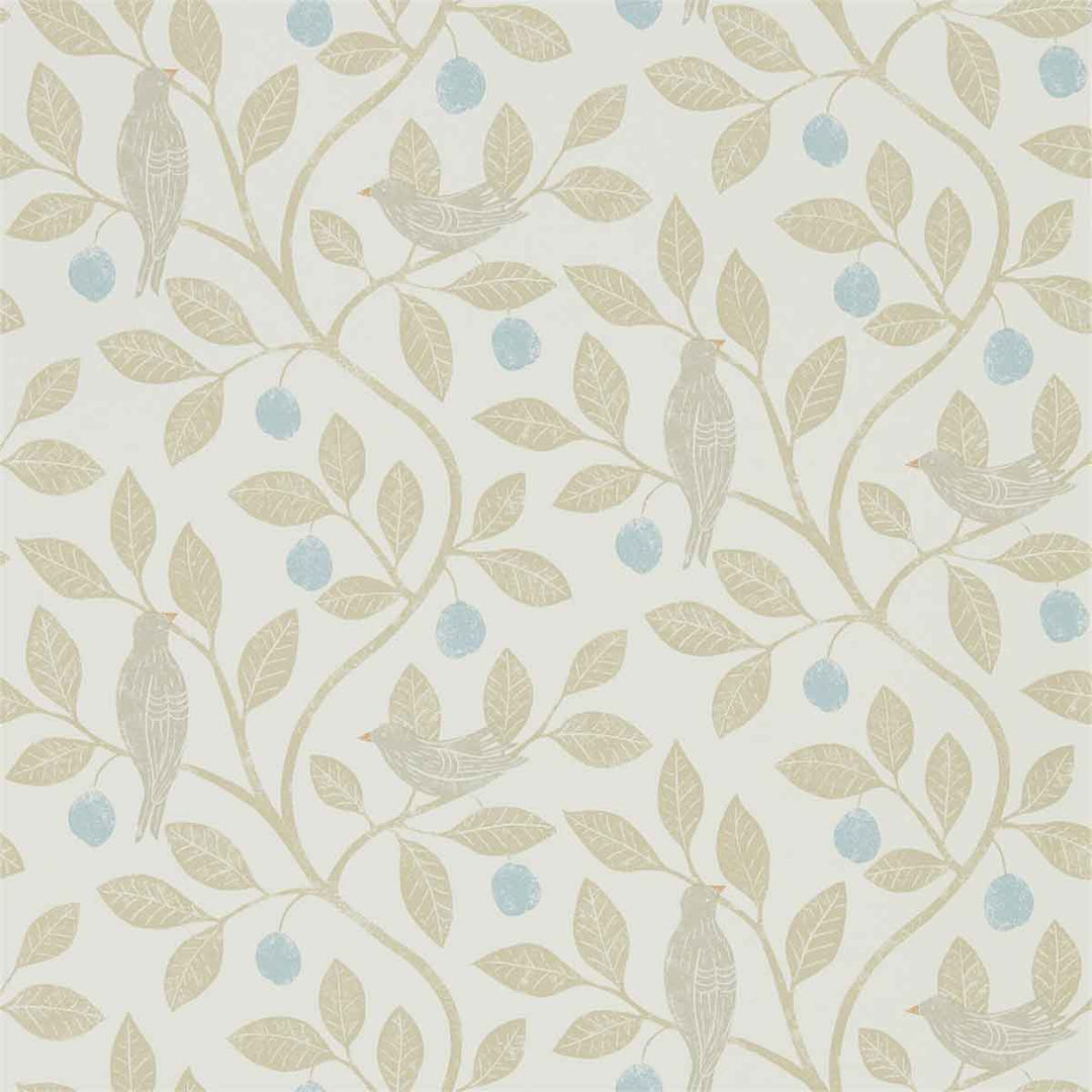 Damson Tree Denim & Barley Wallpaper by Sanderson - 216364 | Modern 2 Interiors