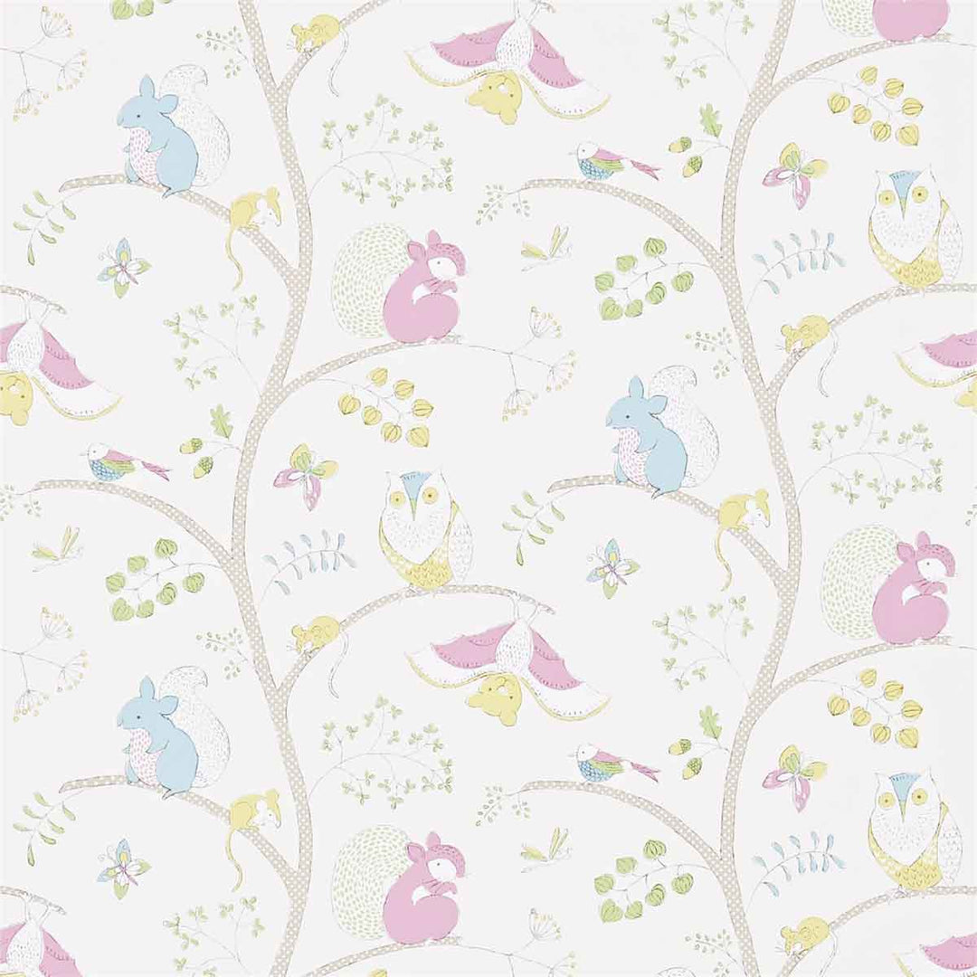 Going Batty Pink & Blue Wallpaper by Sanderson - 214017 | Modern 2 Interiors