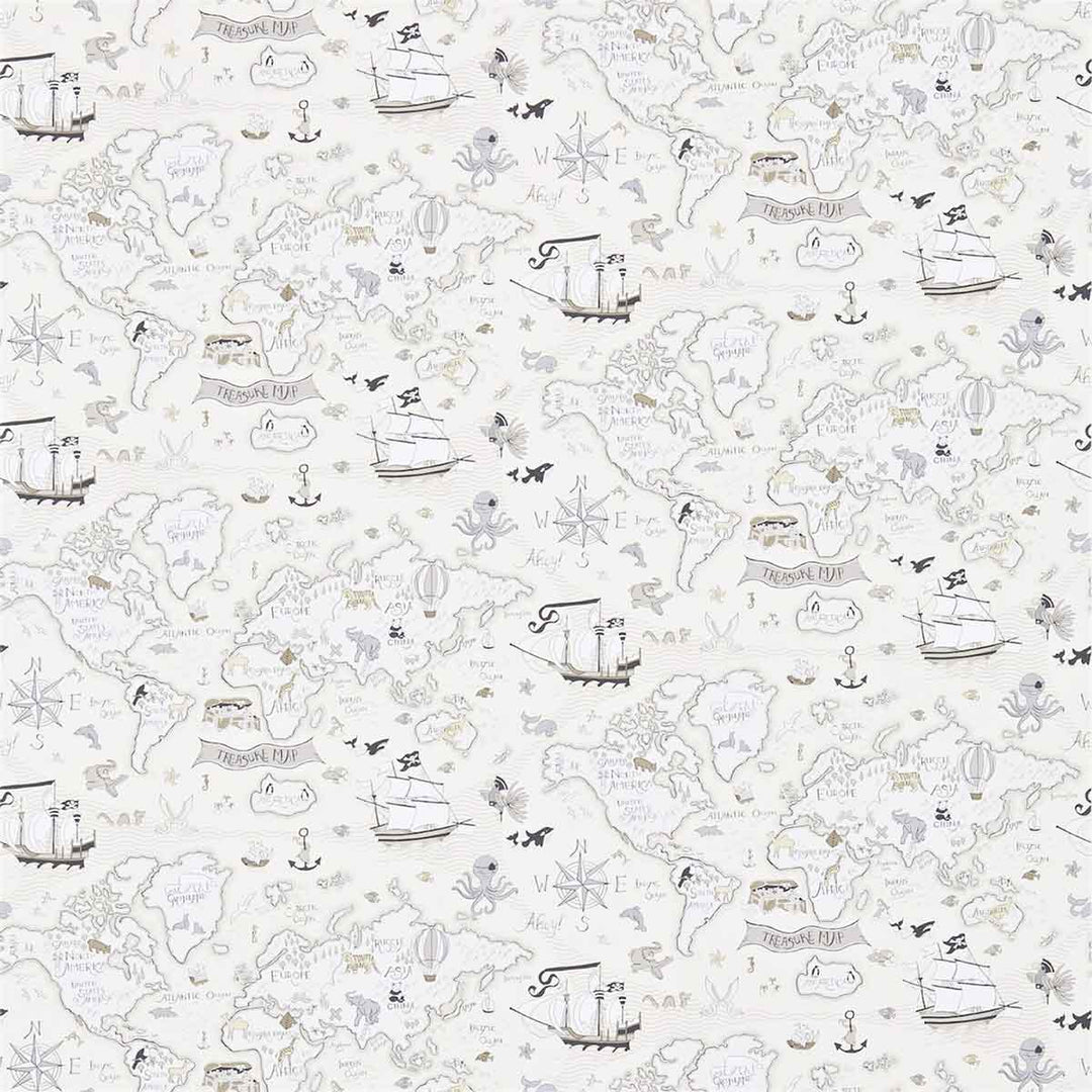 Treasure Map Neutral Wallpaper by Sanderson - 214039 | Modern 2 Interiors