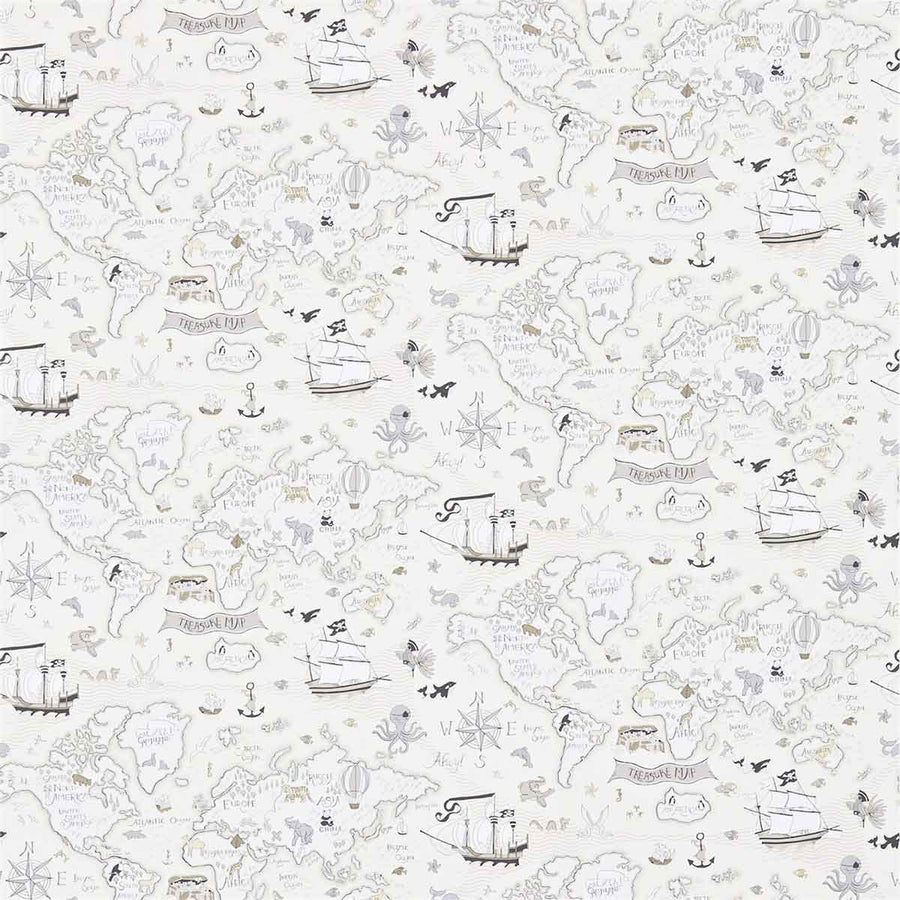 Treasure Map Neutral Wallpaper by Sanderson - 214039 | Modern 2 Interiors