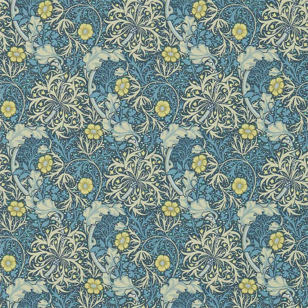 Morris And Co Morris Seaweed Wallpaper - Ink & Woad - 214714 | Modern 2 Interiors