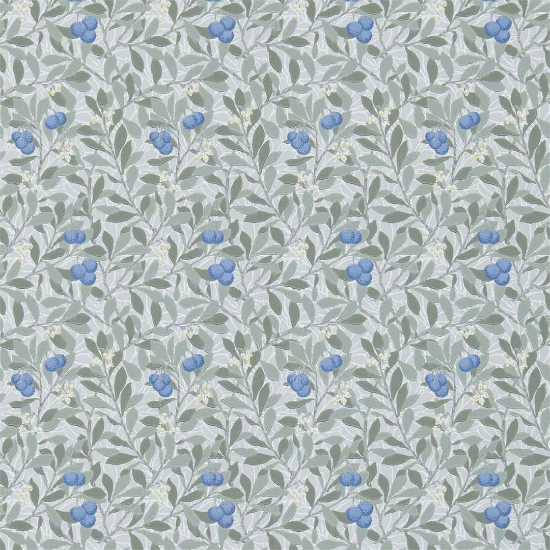 Morris And Co Arbutus Wallpaper - Silver & Cobalt - 214721 | Modern 2 Interiors