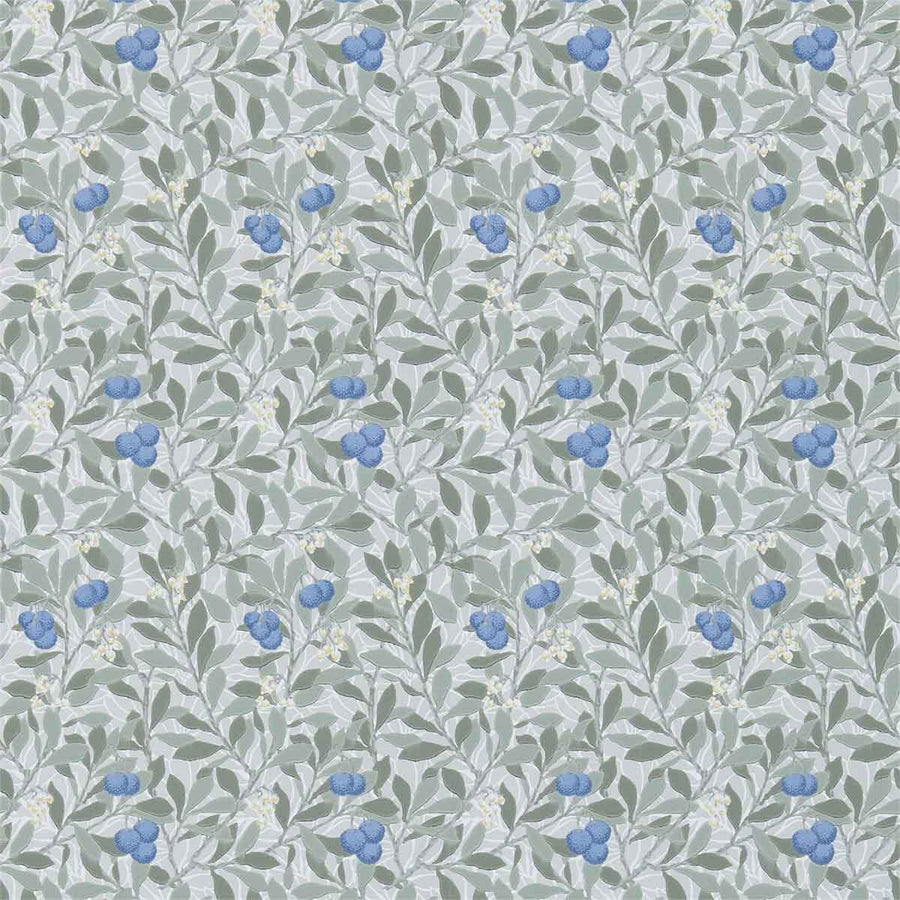 Morris And Co Arbutus Wallpaper - Silver & Cobalt - 214721 | Modern 2 Interiors
