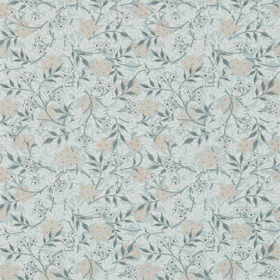 Morris And Co Jasmine Wallpaper - Silver & Charocal - 214726 | Modern 2 Interiors