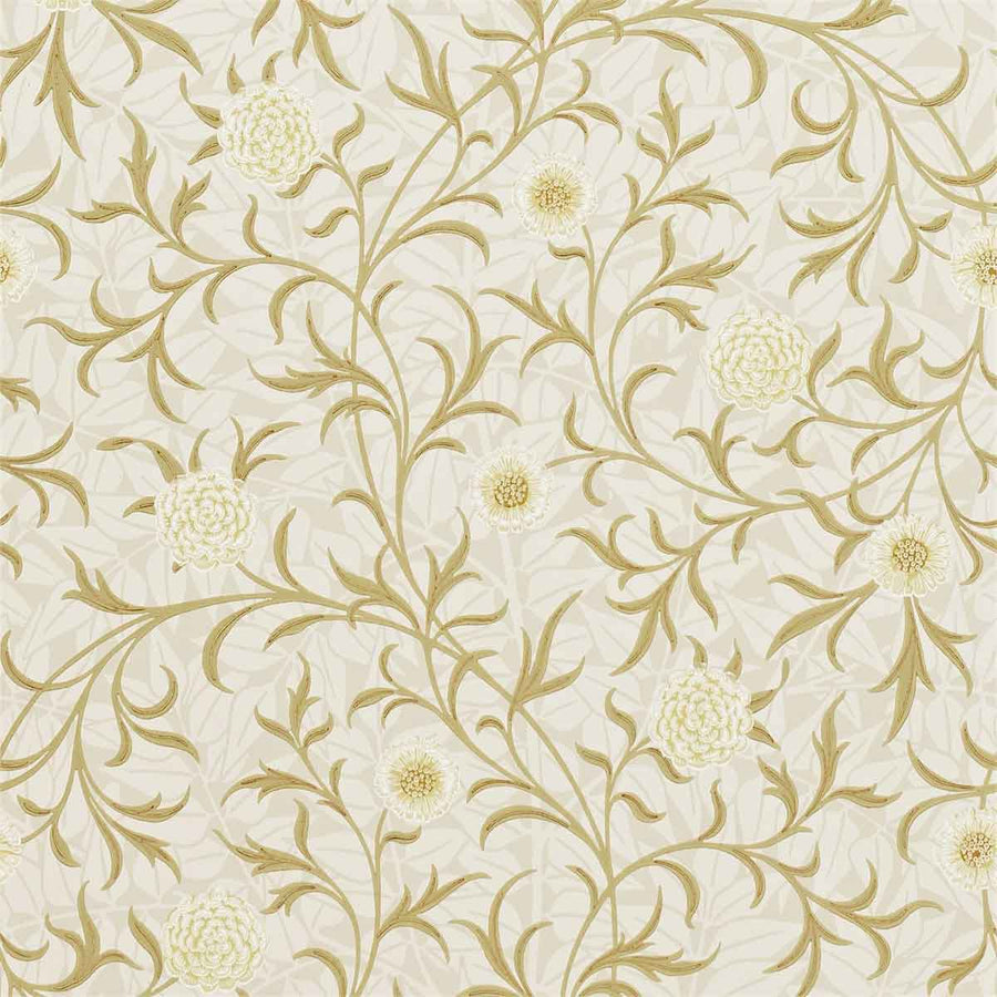 Morris And Co Scroll Wallpaper - Vellum & Biscuit - 210363 | Modern 2 Interiors