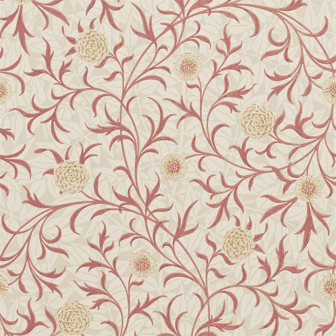 Morris And Co Scroll Wallpaper - Light Brick & Buff - 210364 | Modern 2 Interiors