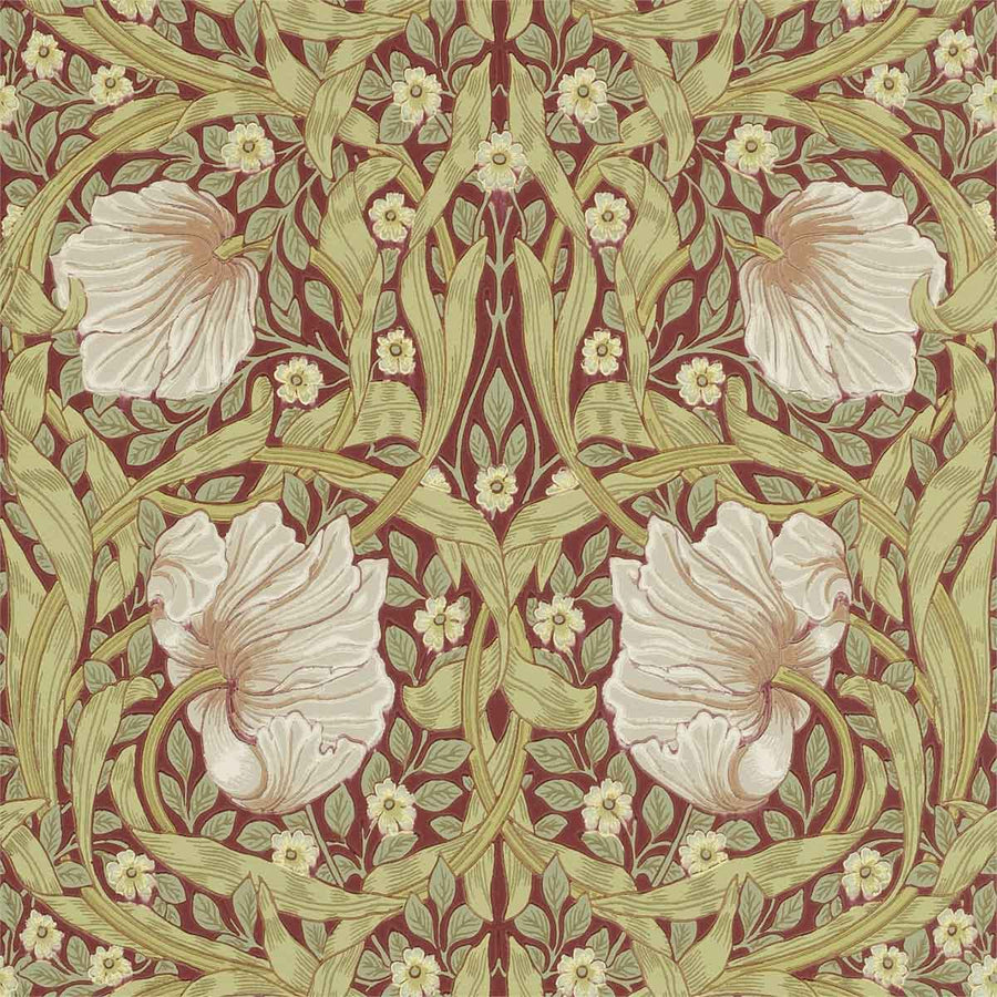 Morris And Co Pimpernel Wallpaper - Brick & Olive - 210386 | Modern 2 Interiors