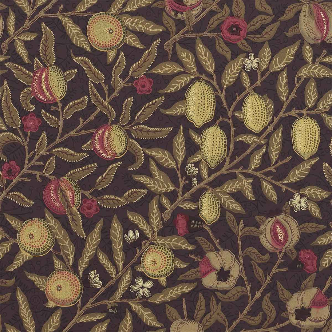 Morris And Co Fruit Wallpaper - Wine & Manilla - 210397 | Modern 2 Interiors