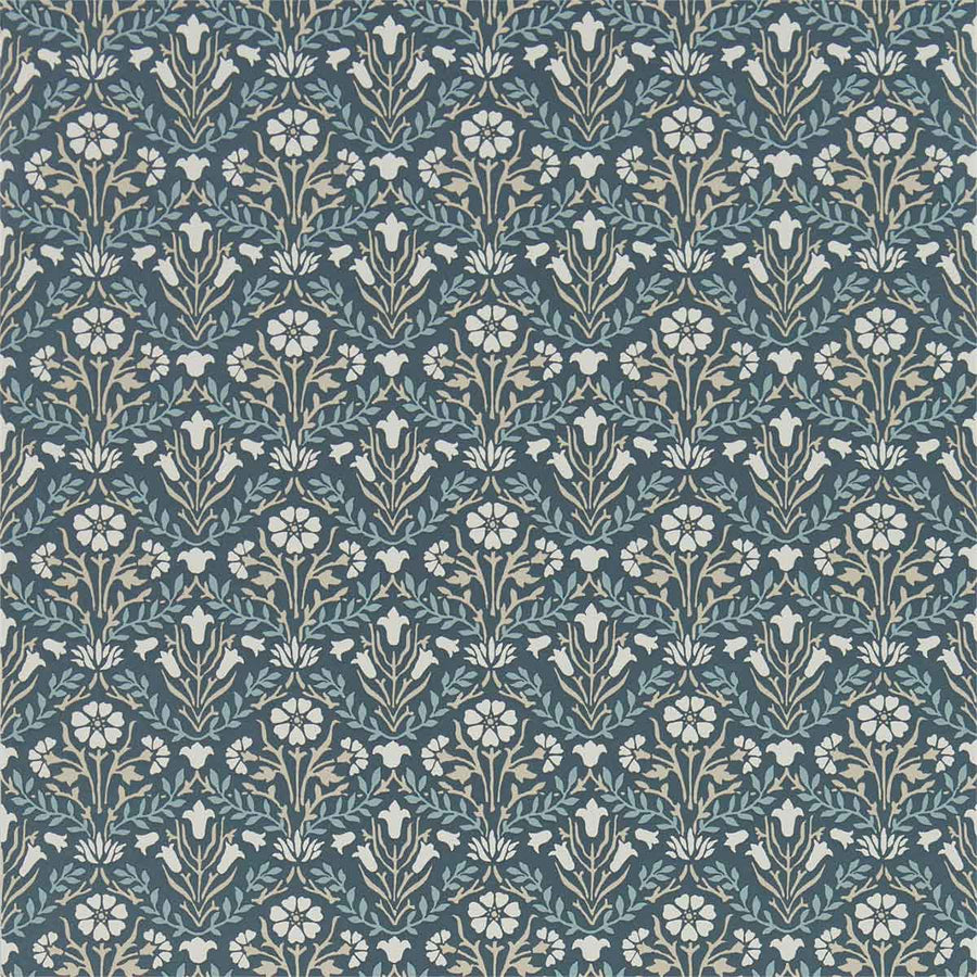 Morris And Co Morris Bellflowers Wallpaper - Indigo & Linen - 216436 | Modern 2 Interiors
