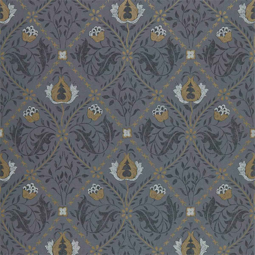 Morris And Co Pure Trellis Wallpaper - Black ink - 216527 | Modern 2 Interiors