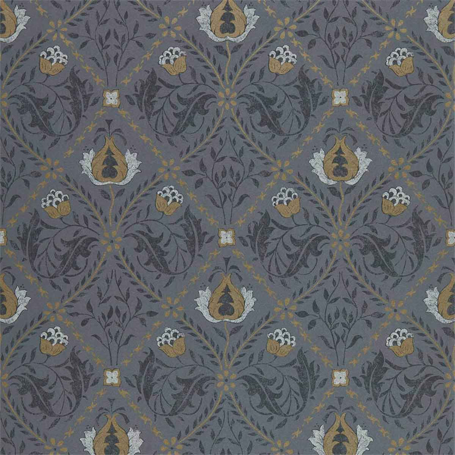Morris And Co Pure Trellis Wallpaper - Black ink - 216527 | Modern 2 Interiors