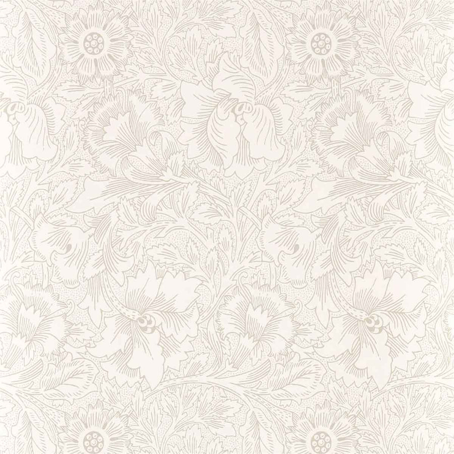Morris And Co Pure Poppy Wallpaper - Ecru & Stone - 216034 | Modern 2 Interiors