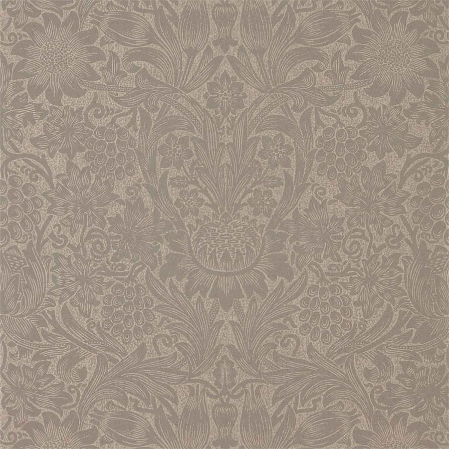 Morris And Co Pure Sunflower Wallpaper - Mole & Gold - 216045 | Modern 2 Interiors