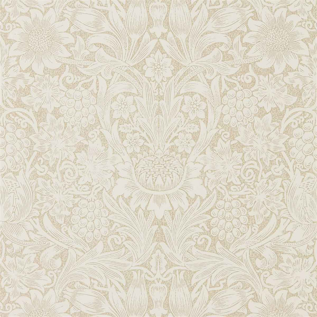 Morris And Co Pure Sunflower Wallpaper - Parchment & Gold - 216047 | Modern 2 Interiors
