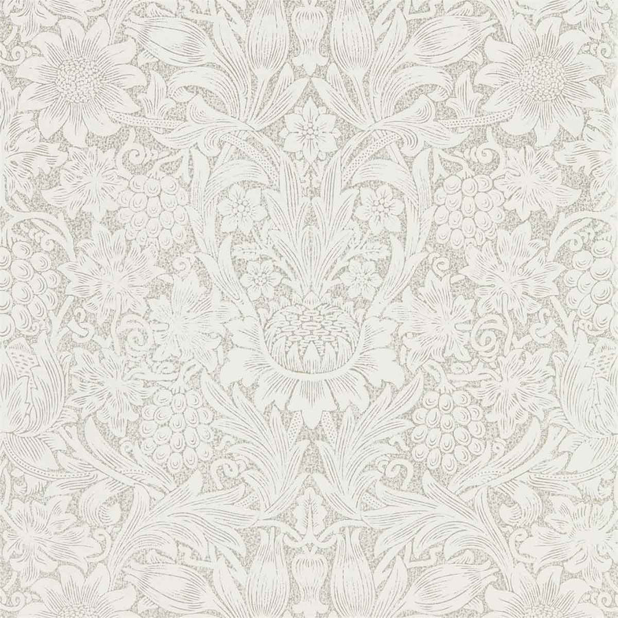 Morris And Co Pure Sunflower Wallpaper - Chalk & Silver - 216049 | Modern 2 Interiors