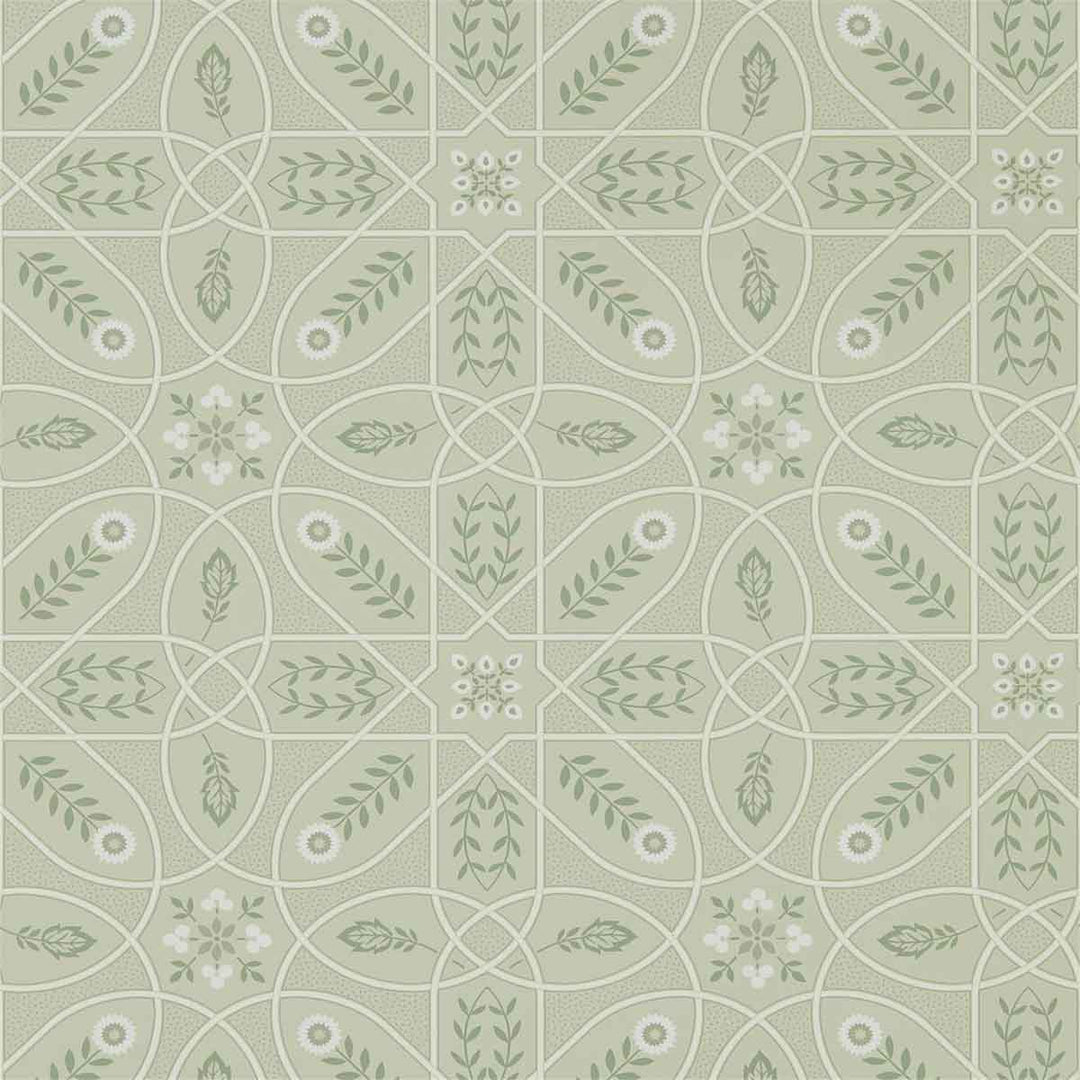 Morris And Co Brophy Trellis Wallpaper - Sage Linen - 216702 | Modern 2 Interiors
