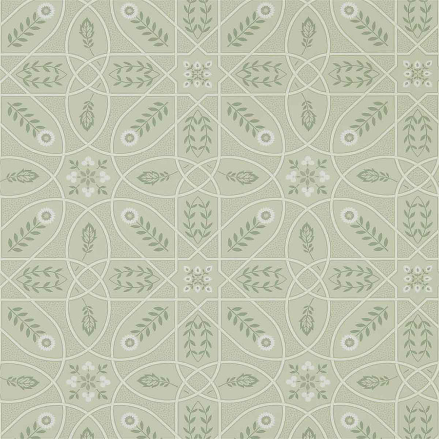 Morris And Co Brophy Trellis Wallpaper - Sage Linen - 216702 | Modern 2 Interiors