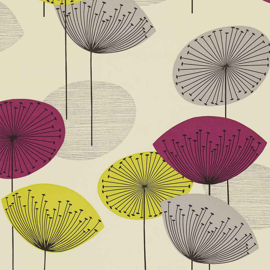 Dandelion Clocks Blackcurrant Wallpaper by Sanderson - DOPWDA102 | Modern 2 Interiors