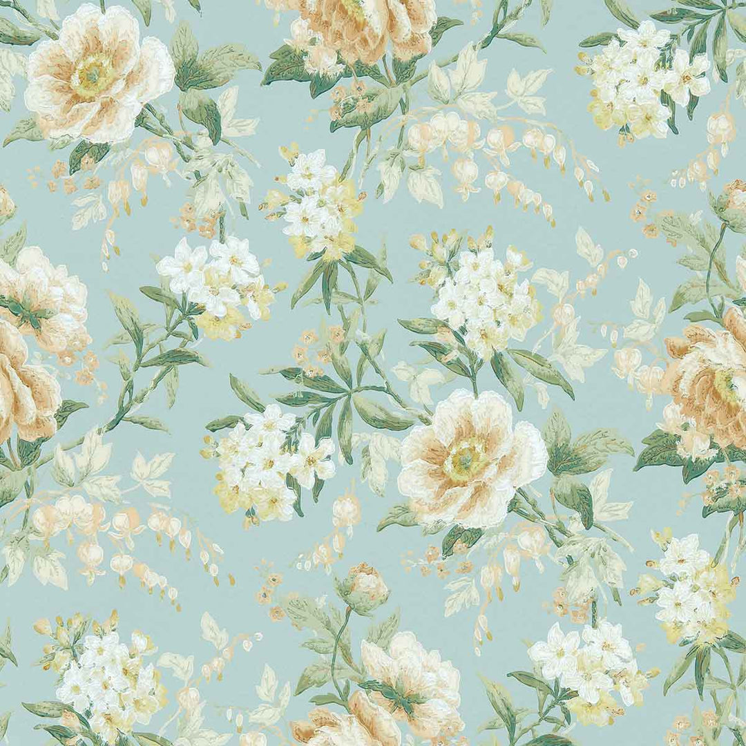 Olivia Sky Mist & Tan Wallpaper by Sanderson - DOSW217039 | Modern 2 Interiors
