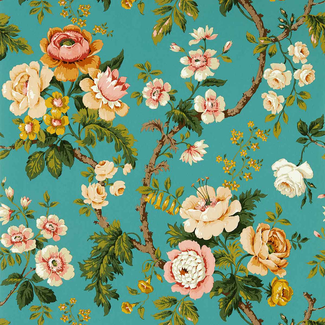 Hykenham High Sea & Ginger Wallpaper by Sanderson - DOSW217041 | Modern 2 Interiors