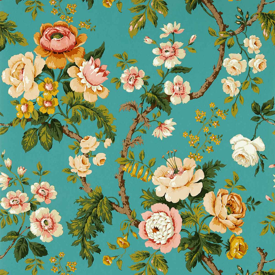 Hykenham High Sea & Ginger Wallpaper by Sanderson - DOSW217041 | Modern 2 Interiors