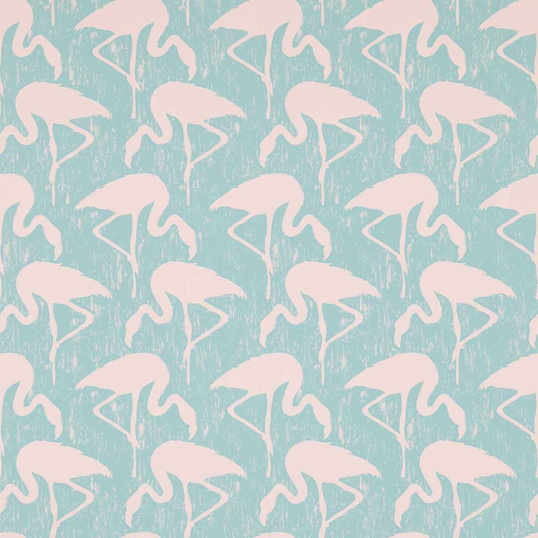 Flamingos Turquoise Pink Wallpaper by Sanderson - DVIN214569 | Modern 2 Interiors