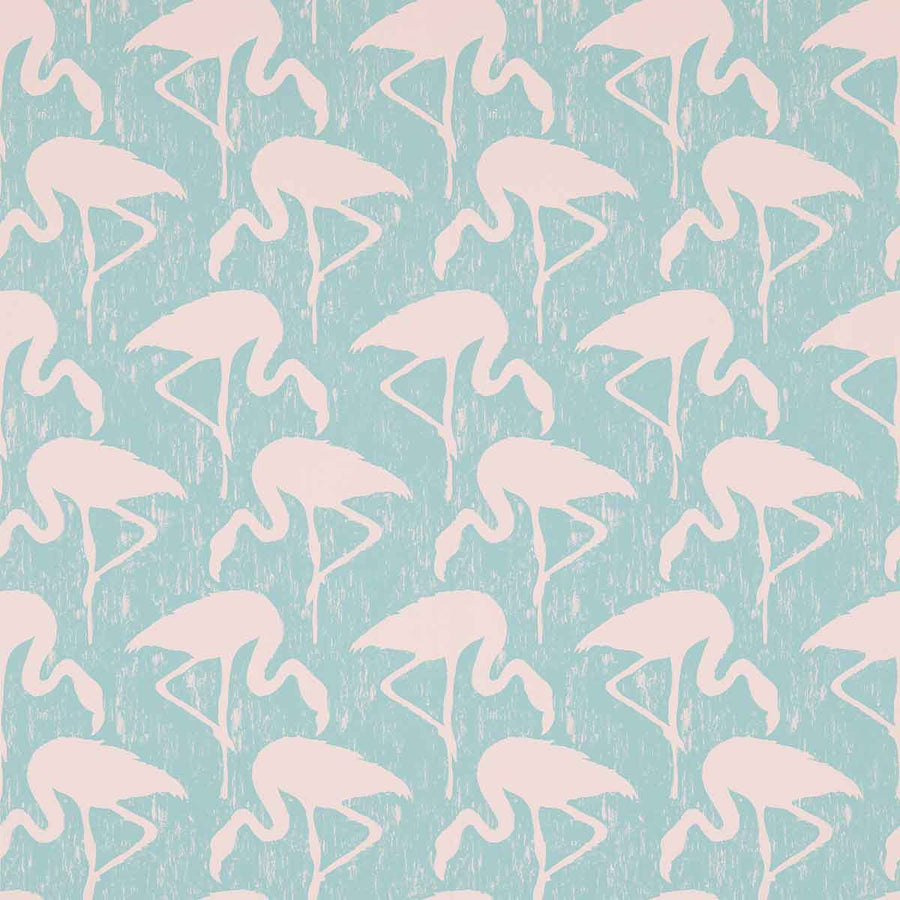Flamingos Turquoise Pink Wallpaper by Sanderson - DVIN214569 | Modern 2 Interiors