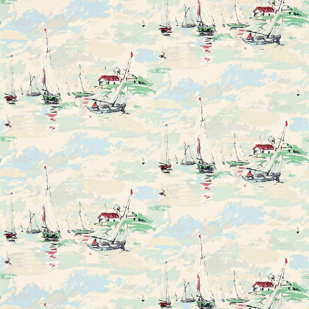 Sail Away Sea Green Wallpaper by Sanderson - DVIN214588 | Modern 2 Interiors