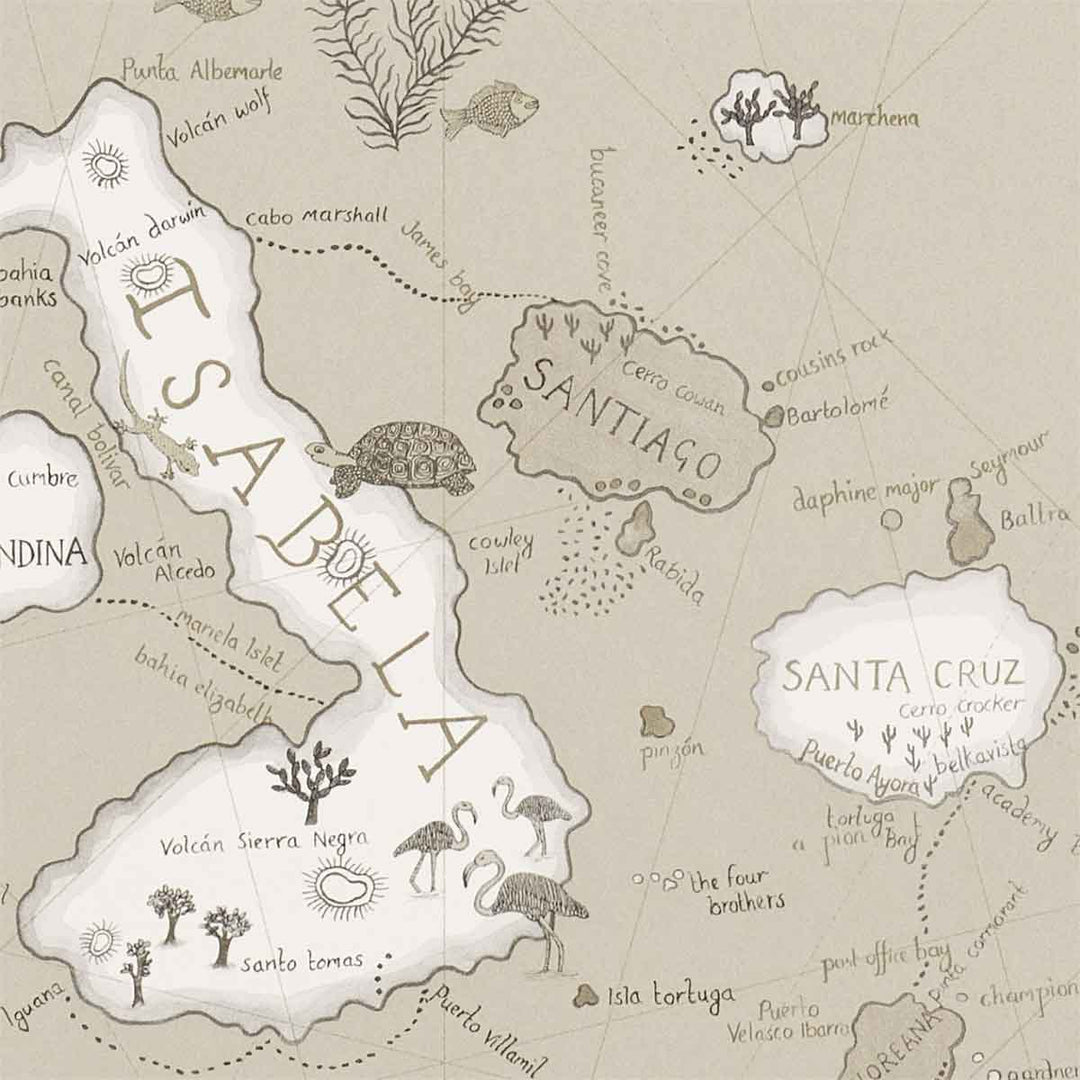 Galapagos Pewter Wallpaper by Sanderson - 213365 | Modern 2 Interiors