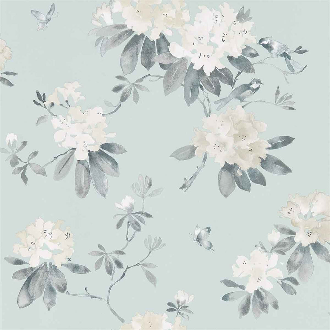 Rhodera Aqua Wallpaper by Sanderson - 216263 | Modern 2 Interiors