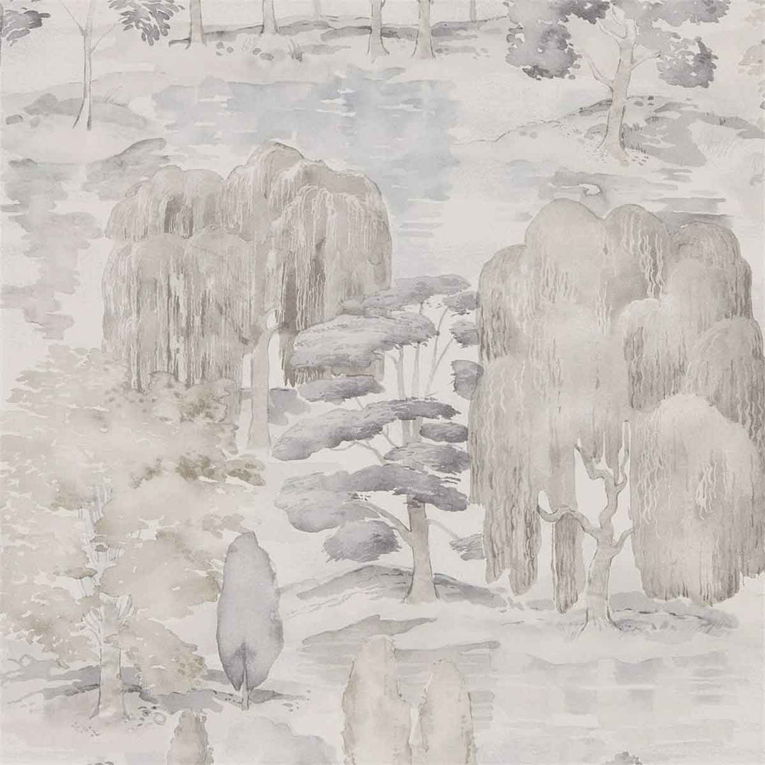 Waterperry Gilver & Linen Wallpaper by Sanderson - 216281 | Modern 2 Interiors