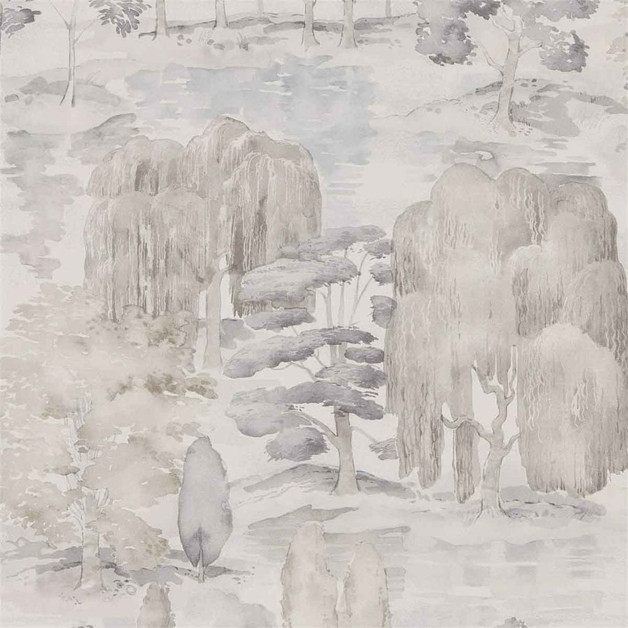 Waterperry Gilver & Linen Wallpaper by Sanderson - 216281 | Modern 2 Interiors