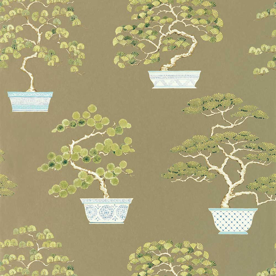 Penjing Scallion Green Wallpaper by Sanderson - 217108 | Modern 2 Interiors