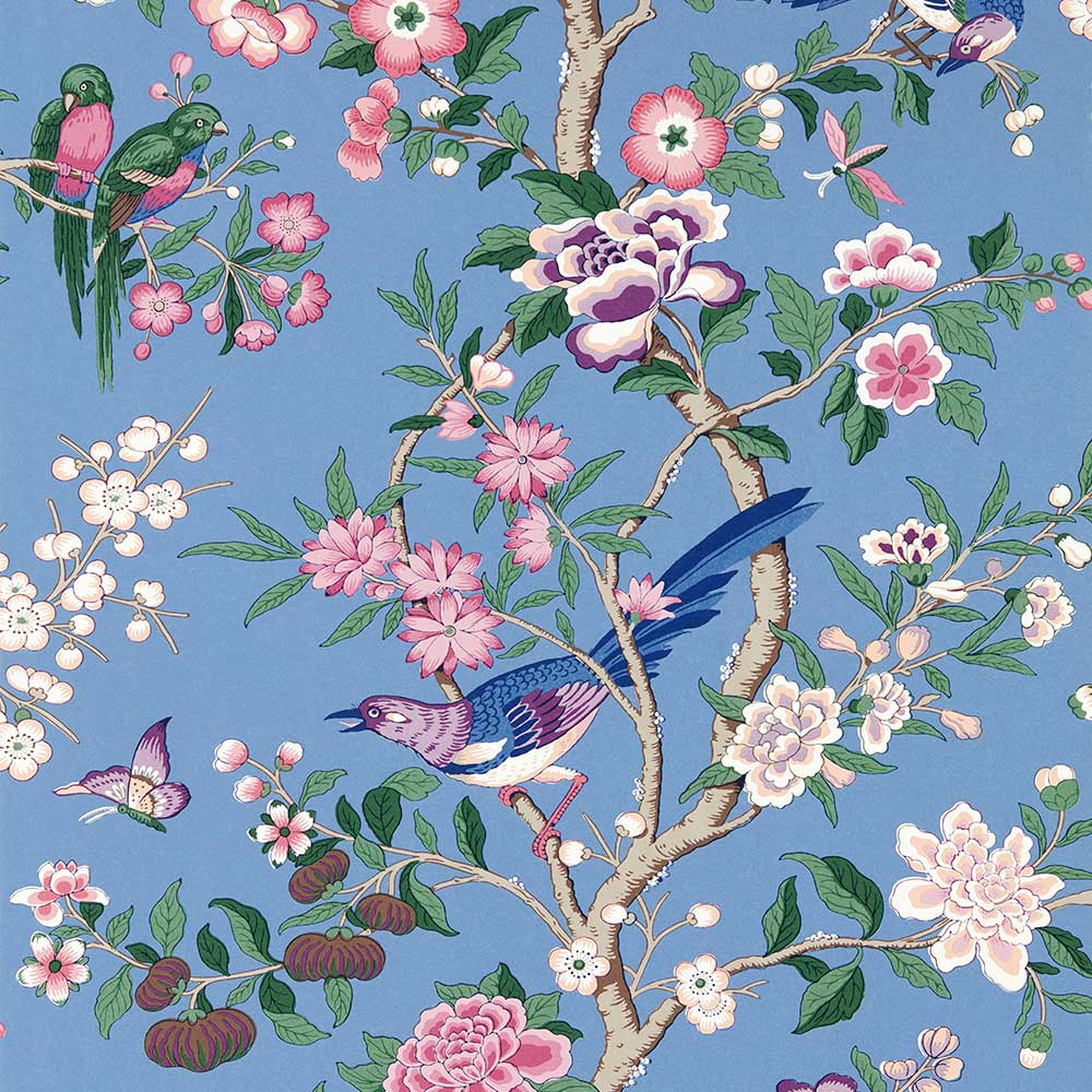 Chinoiserie Hall Blueberry & Purple Wallpaper by Sanderson - 217111 | Modern 2 Interiors